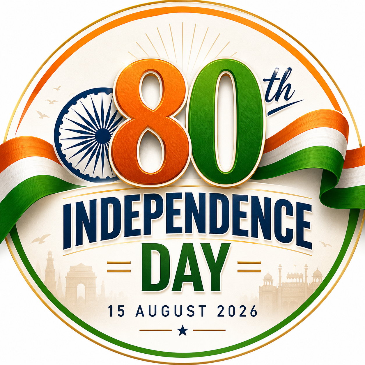 80th Independence Day badge DP 2026 — free download
