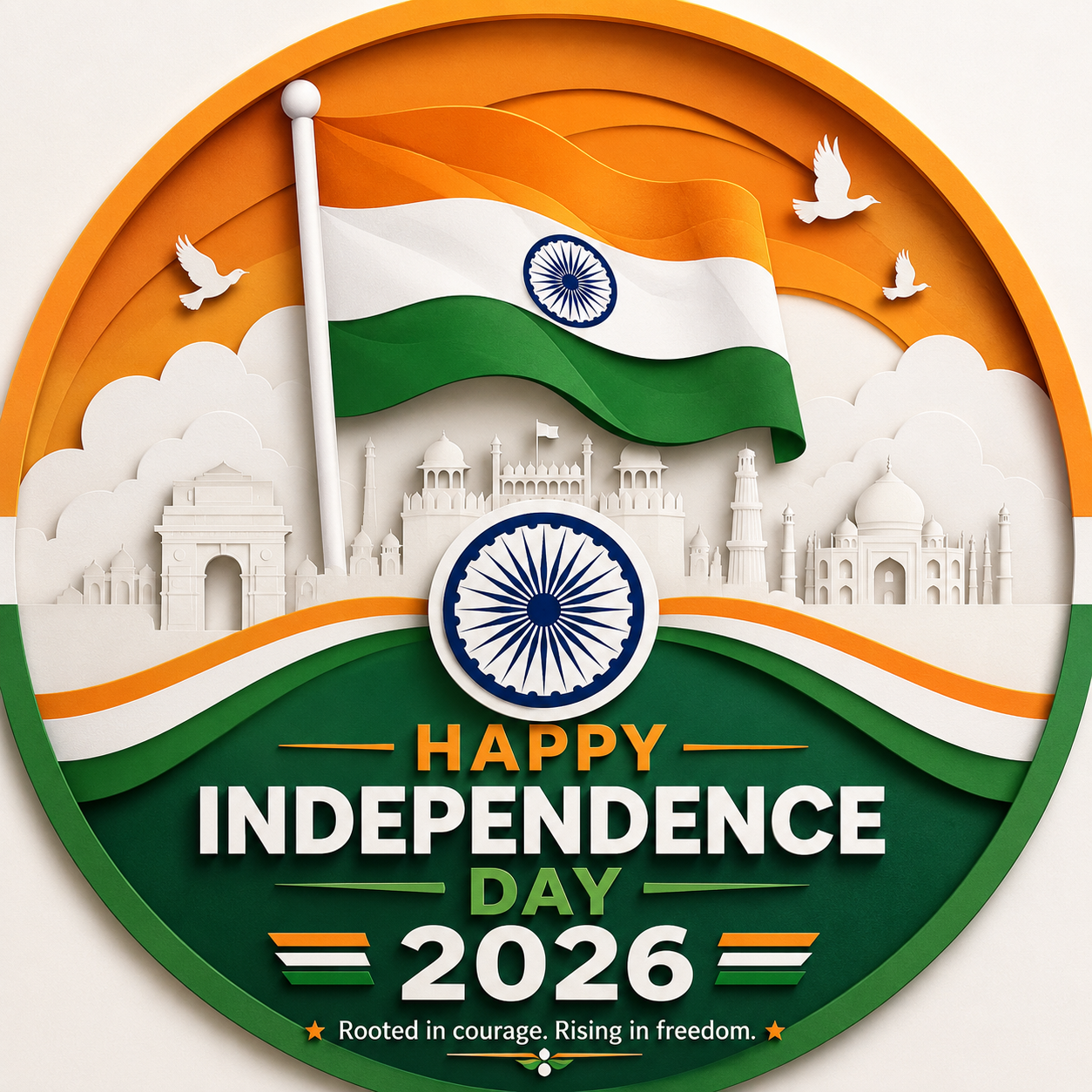 Papercut tricolor flag DP 2026