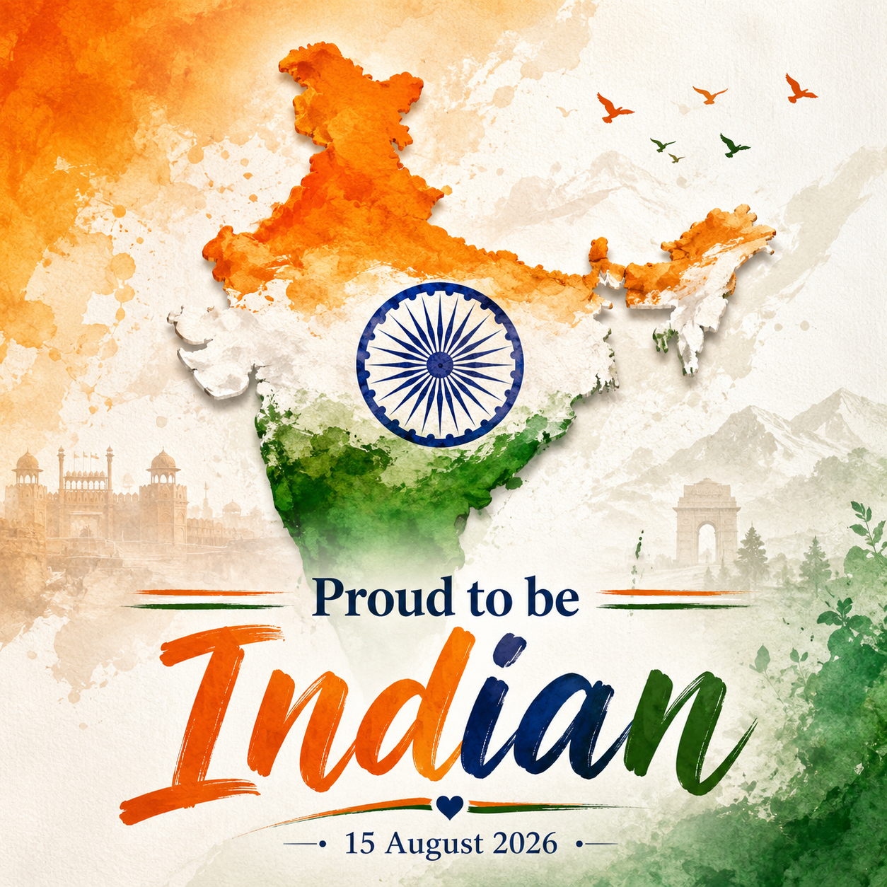Proud to be Indian India map DP 2026