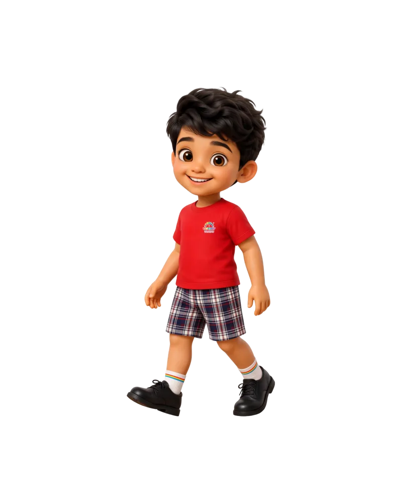Boy character standing beside the Short Essay section