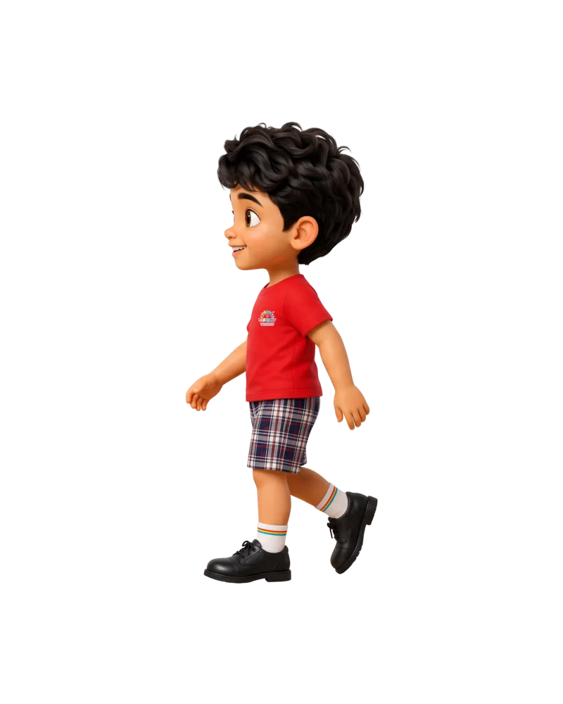 Boy character walking into the page to introduce Raksha Bandhan 2026