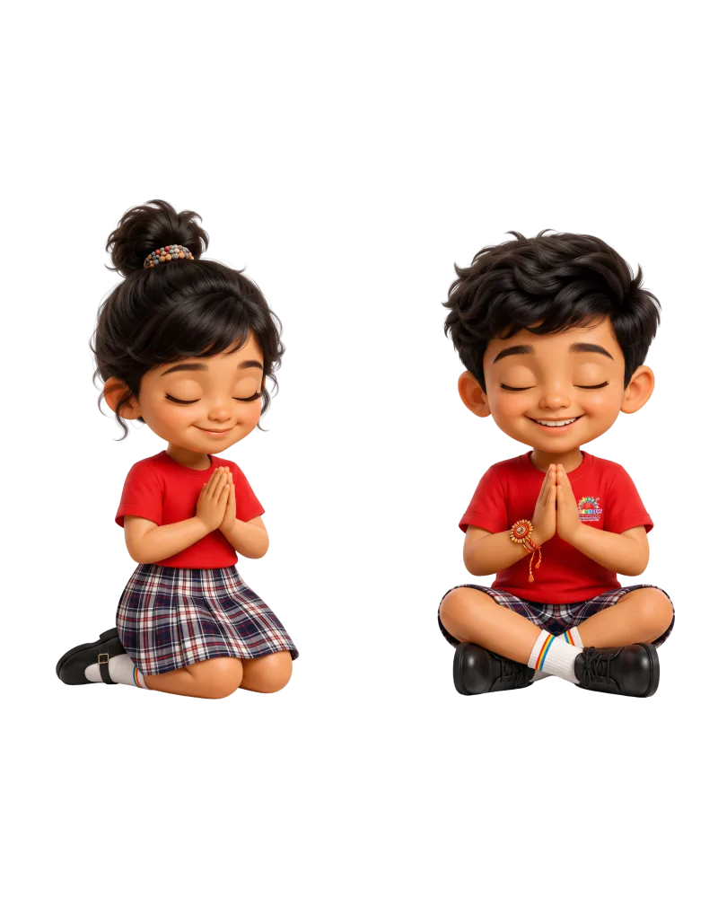 Two children sitting peacefully together after celebrating