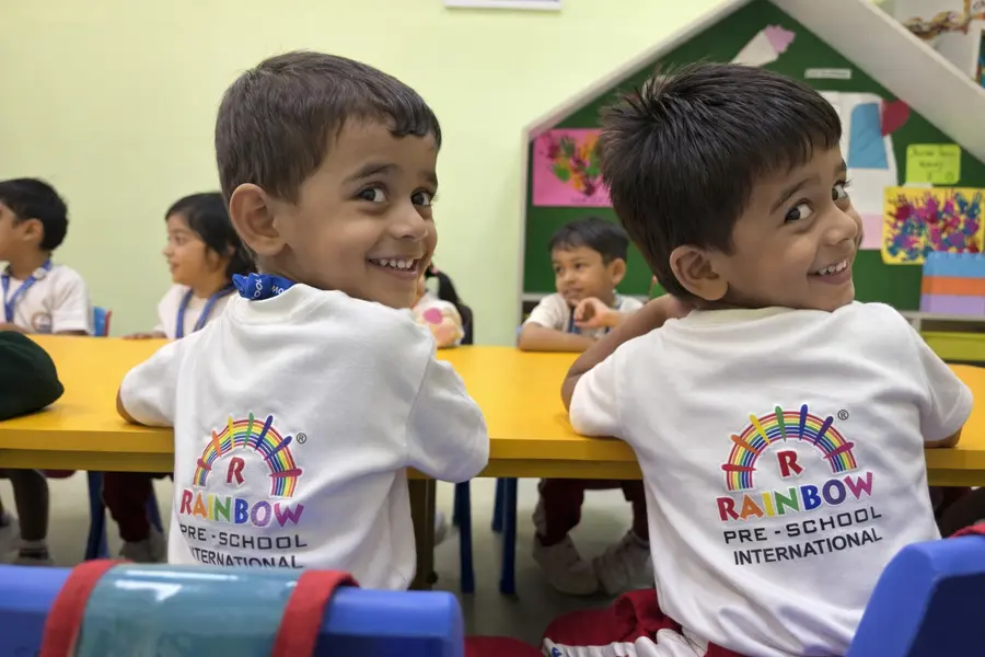 Rainbow Preschool classroom moment