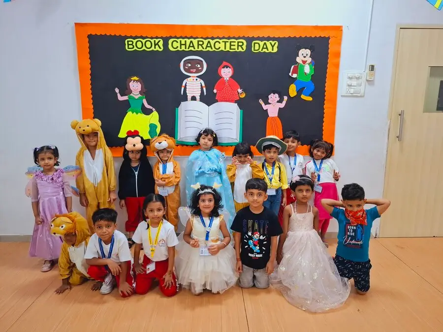 Children dressed as storybook characters for a preschool event