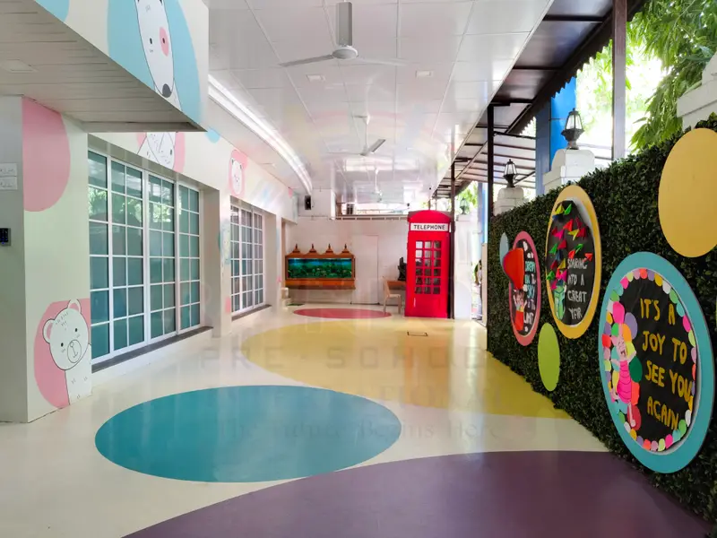 Safe and bright corridor at Rainbow Preschool International Thane