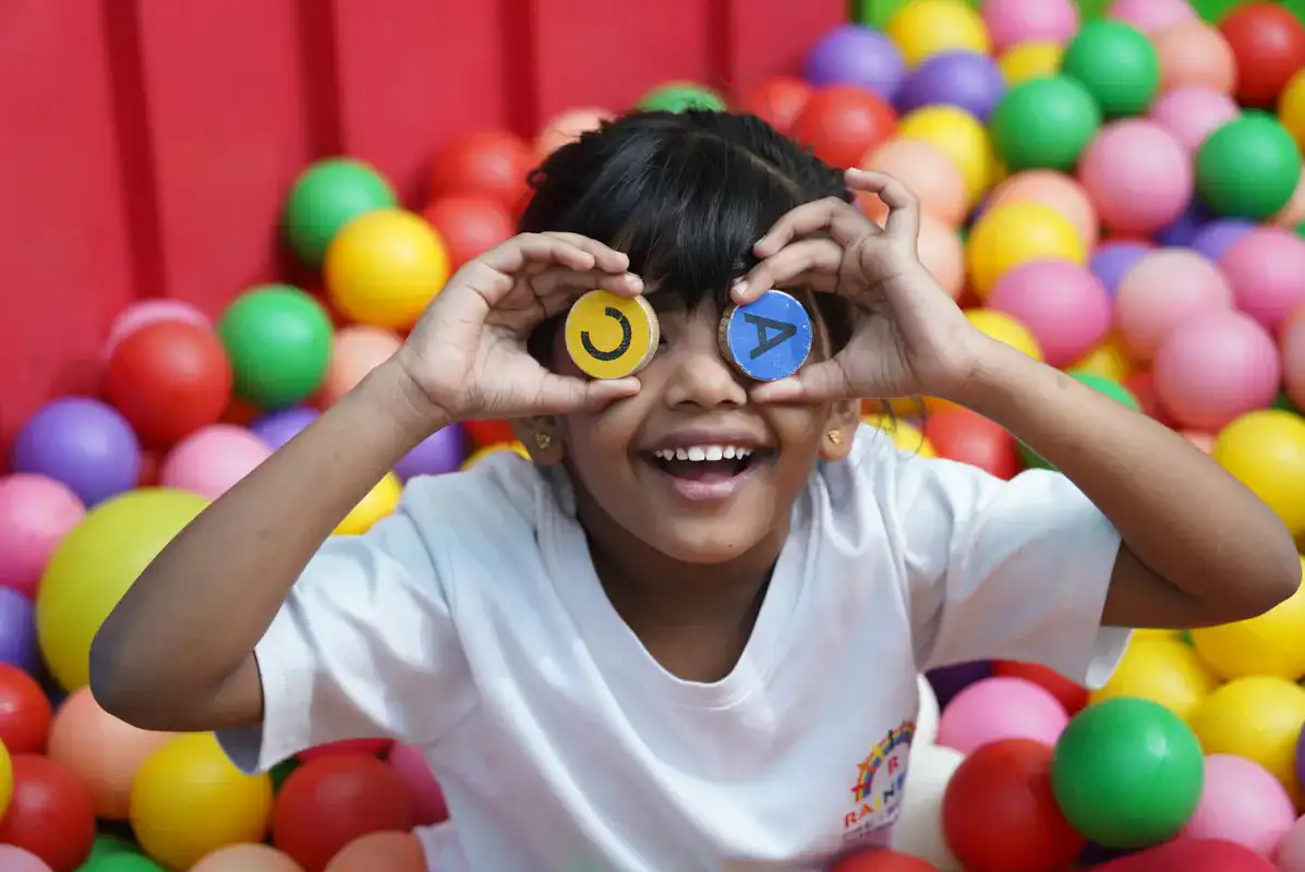Children learning through fun play activities at Rainbow Preschool Thane
