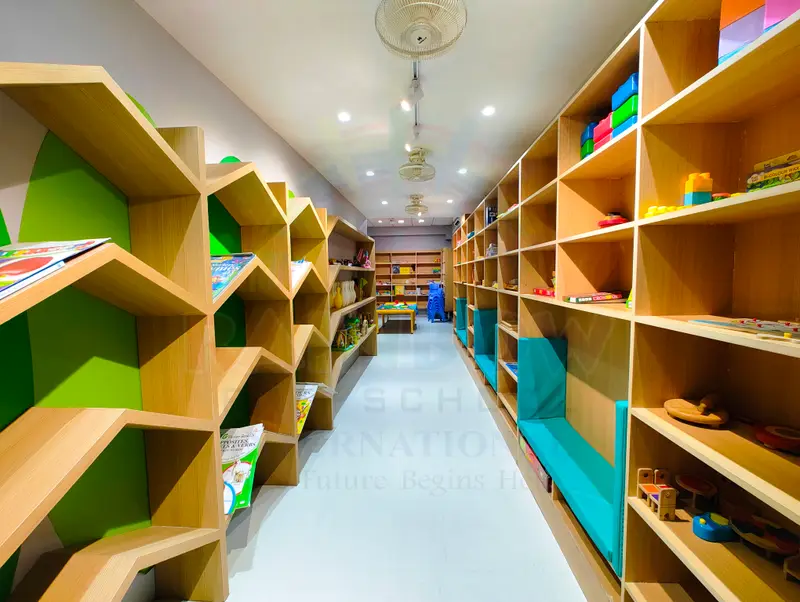 Children's library at Rainbow Preschool International Thane — fostering a love of reading
