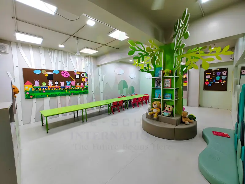 Open outdoor grounds at Rainbow Preschool Thane for physical development