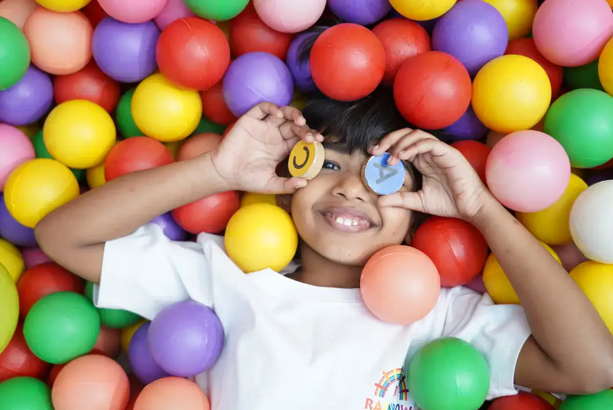 Children competing in Sports Day at Rainbow Preschool International Thane